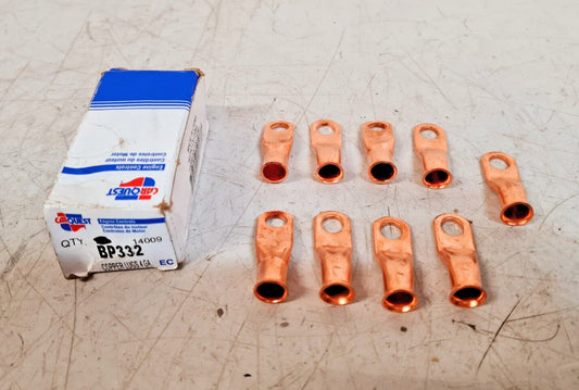 9 Quantity of CarQuest Copper Crimp Lugs 4GA BP332 | 14009 (9 Qty)