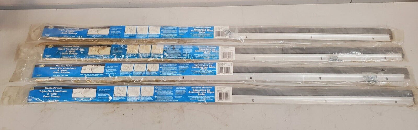 4 Quantity of MD Aluminum and Vinyl Door Sweeps  05090 | 36" Long (4 Qty)