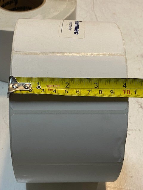 2 Rolls of Intermec 4"x2" White Sticker Labels 2-7/8" Core 7" Wide