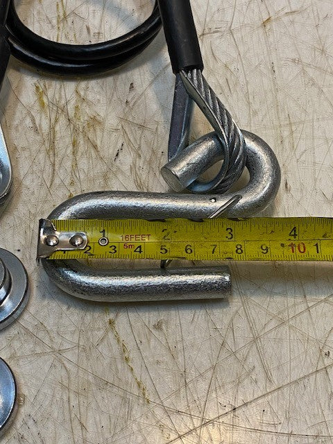 Set of 2 Trailer Safety Cables 36" Long w/ S Hooks & Hardware Tow Cable Set