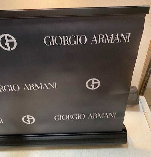 Giorgio Armani Store Display Signage Roll Up Banner + Carrying Case 7 Foot Tall