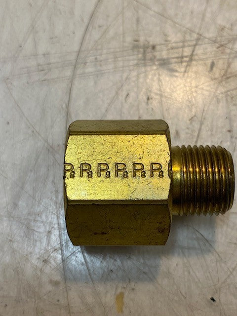 5 Quantity of Parker 10834 Brass Industrial Pipe Adapters 3/8"x 1/2" (5 Qty)