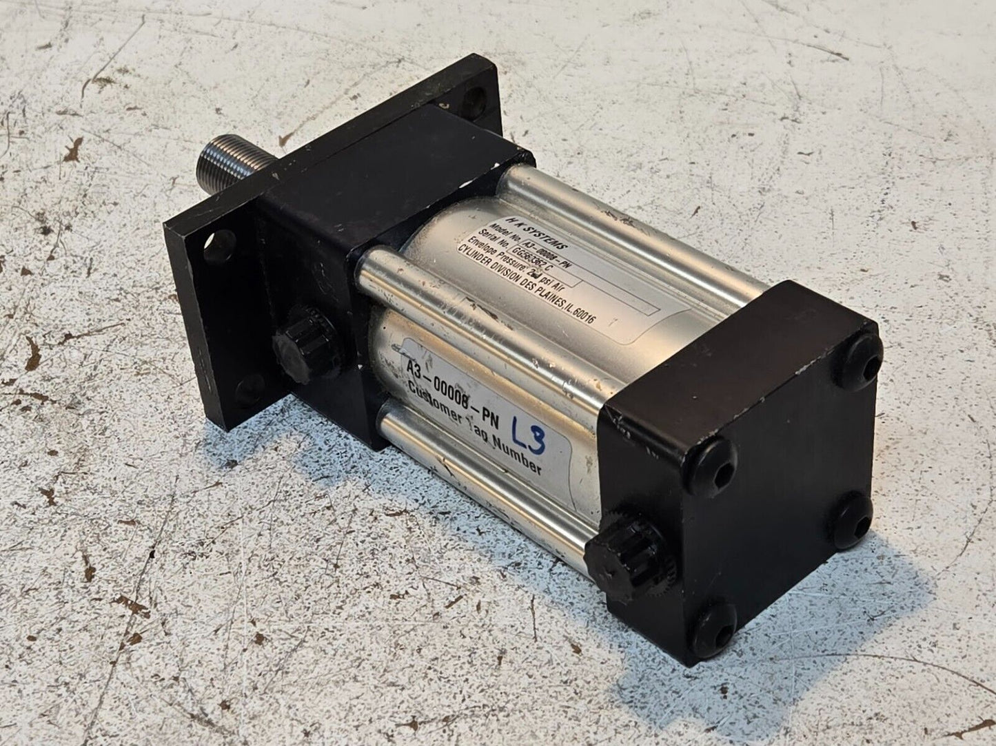 H K Systems Pneumatic Cylinder A3-00008-PN | GG563362 C | 200 PSI