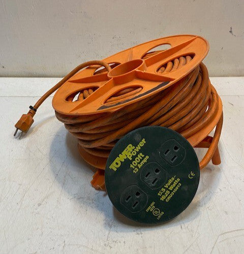 Tower Power 100ft 13 Amps Extension Cord on Broken Reel 125 Volts CRU310013