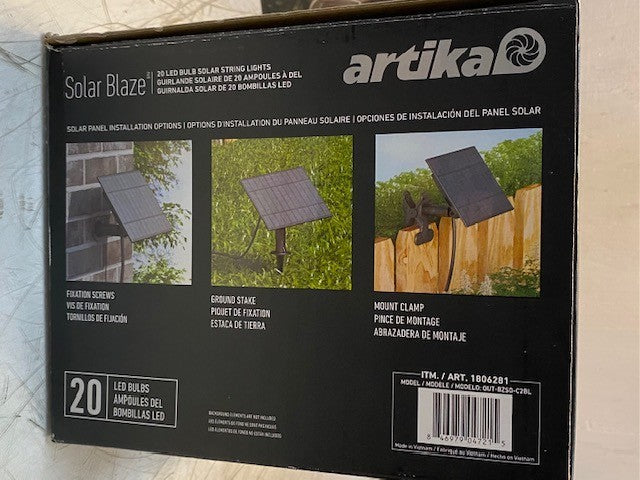 2 Quantity of Artika Blaze 20 LED Bulb 42ft Solar String Lights 1806281 (2 Qty)