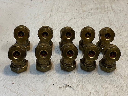 10 Qty of 90-Degree Brass Closed Ball Foot Air Chucks 11mm ID 34mm L (10 Qty)