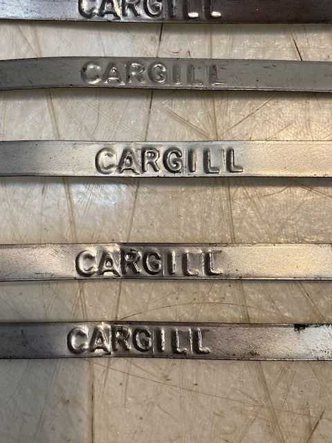 12 lb Bag of Hundreds Of Variety of Cargill Tyden 8" Tin-Plated Metal Ball Seals