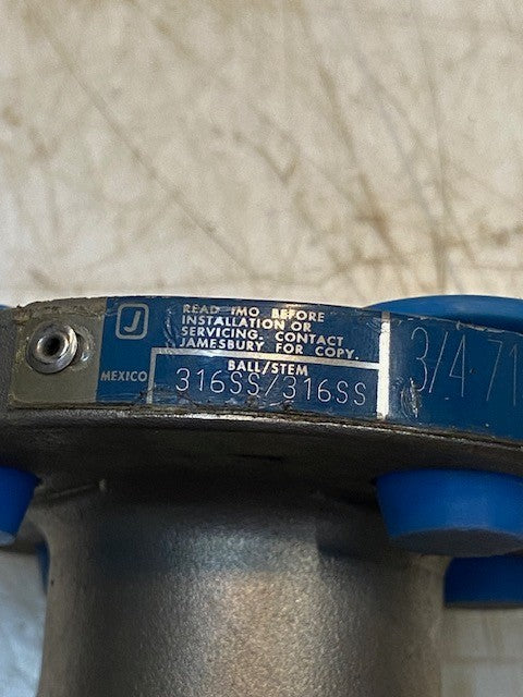 Jamesbury DN 20/15 3/4" 7150 31 3600 XTZ2 Flanged Ball Valve 316SS | CF8M