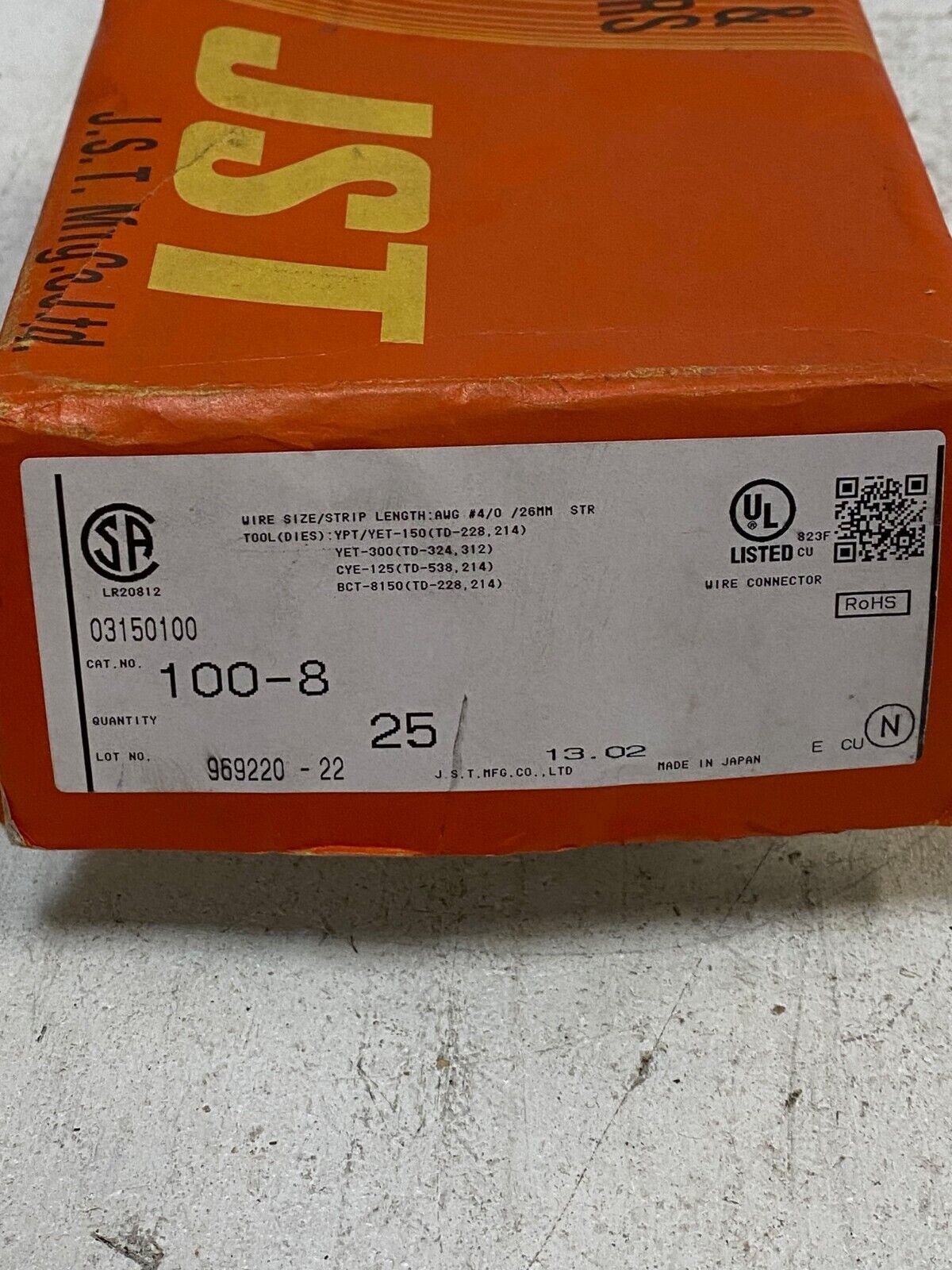 47 Qty of JST Terminals & Connectors 100-8 (47 Quantity)