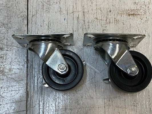 2 Pack of Standard Plate Casters 105mm Base 75mm OD 32mm Treadwidth(2 Quantity)