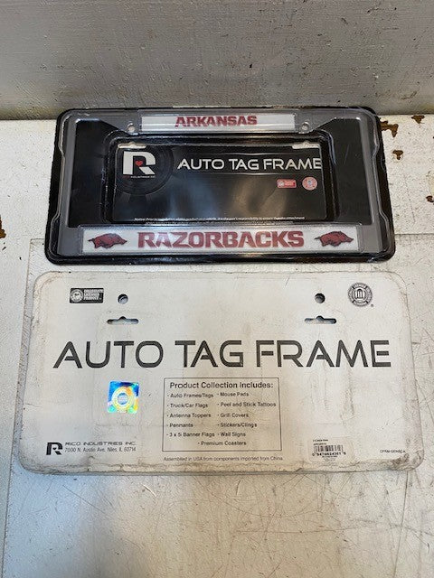 2 Quantity of Arkansas Razorbacks Chrome Metal License Frames FC360104 (2 Qty)