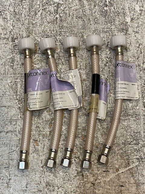 5 Quantity of Flex Connex Toilet Hose 59979 | 9" Long 7/8" x 3/8" (5 Qty)