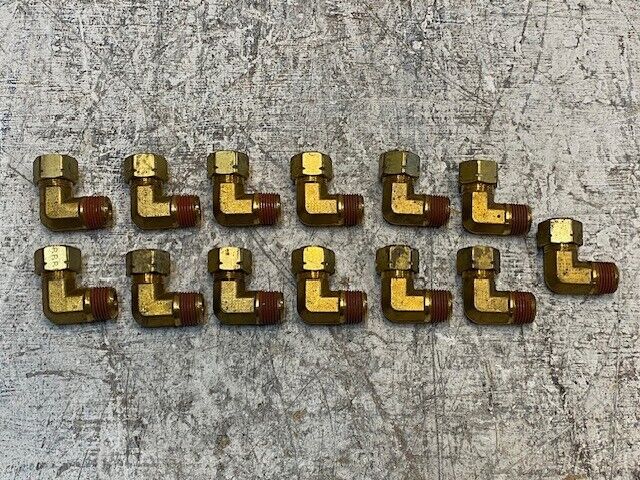 13 Quantity of Parker Brass Compression Fluid Connectors VS169CA-8-6 (13 Qty)