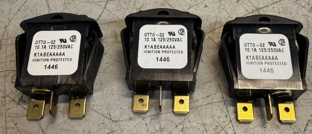 3 QTY OTTO Controls K1 Sealed Rocker Switch K1ABEAAAAA | 1446 Electrical Panel