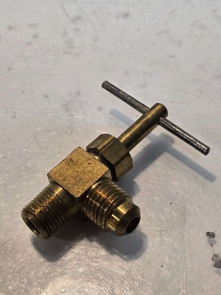 9 Quantity of 1/8" MPT x 1/8" Male Flare 90 Degree Angled Needle Valves (9 Qty)