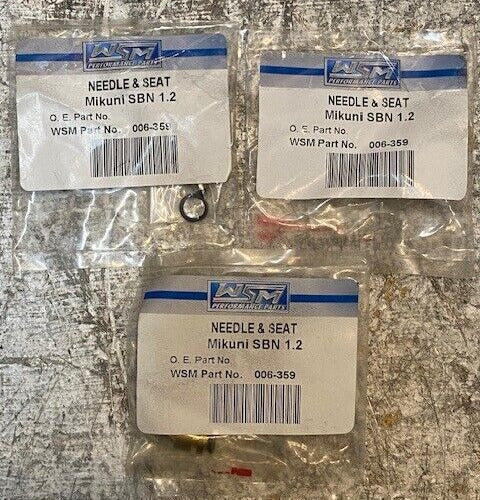 3 Quantity of WSM 006-359 Carburetor Needle & Seat Mikuni SBN 1.2 (3 Quantity)