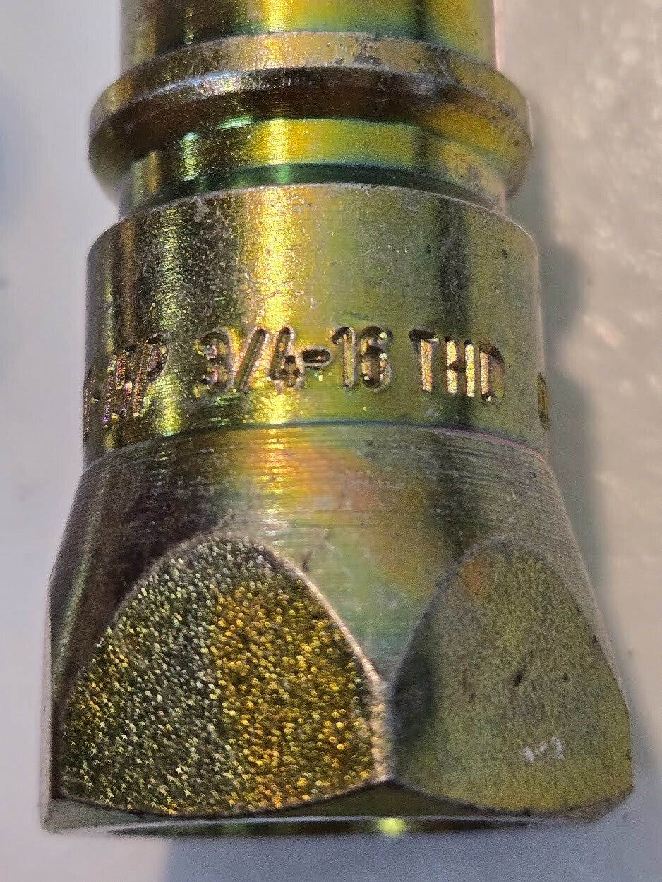 8 Quantity of Pioneer 8010-15P 1/2" Valved Hydraulic Nipples 3/4"-16 ORB (8 Qty)