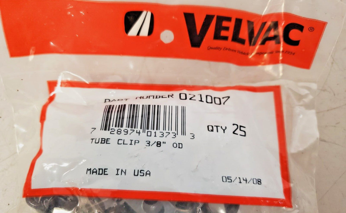 4 Packs of 25 Units of Velvac Tube Clips 021007 (100 Total Qty)