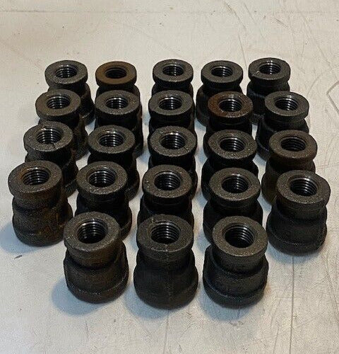 23 Quantity of Black Iron Reducing Coupling Fittings 11mm ID & 14mm ID (23 Qty)