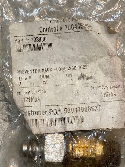 Anderson Brass Back Flow Preventor 103830 ABF-1LL ASSE 1022 Type B 200 Psi