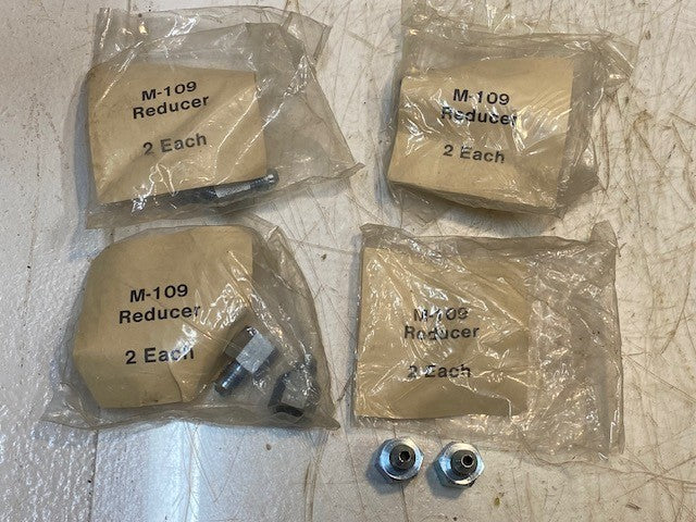 8 Quantity of M-109 Reducer Hydraulic Flare Fuel Line Adapter Fittings (8 Qty)