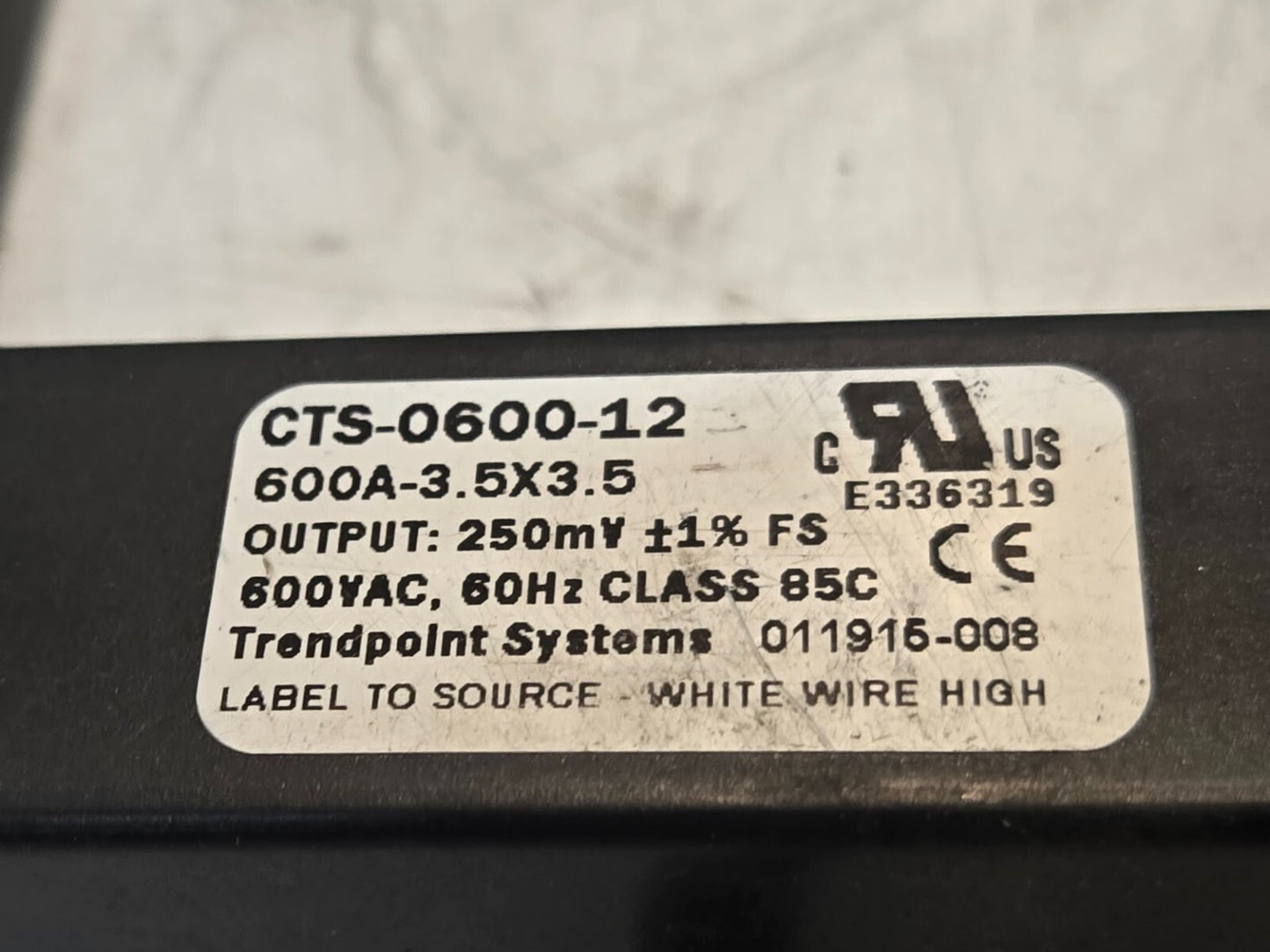 CTS-0600-12 Split Core Transformer | 600A-3.5x3.5 | 250mV Output | 600VAC 60Hz