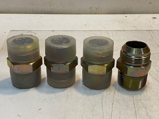 4 Qty of Hydraulic Triple-Lok Flare Adapters 2-3/8" L 41mm Thread 27mm ID -4 Qty