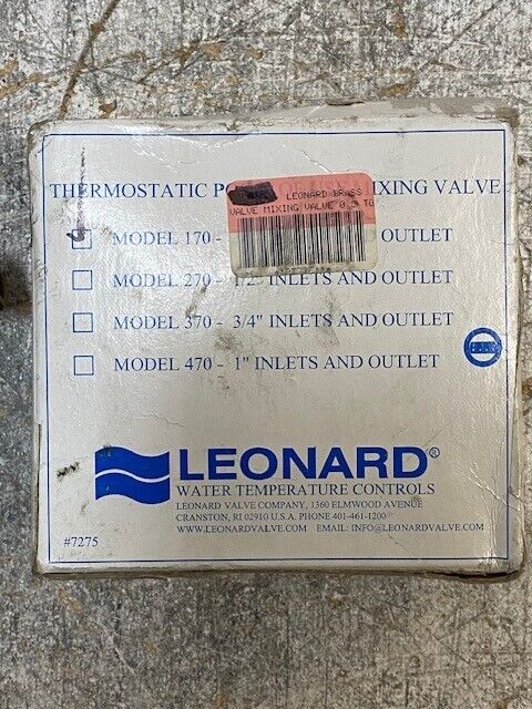 Leonard Brass Mixing Valve Model 170-LF 3/8" Inlets & Outlets, 170-8579, 20473