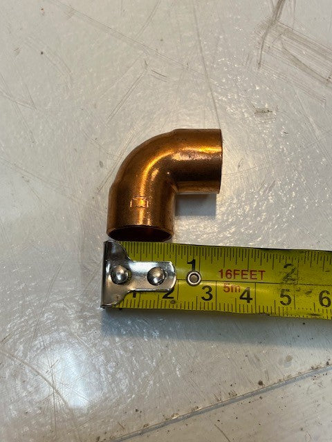 18 Quantity of Copper 90 Degree Elbow Fittings 16mm Bore 1-1/4" L (18 Quantity)
