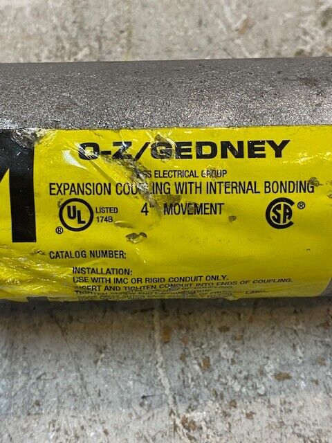 O-Z/Gedney Expansion Coupling w/ Internal Bonding 4" Movement AXB75 29mm Bore