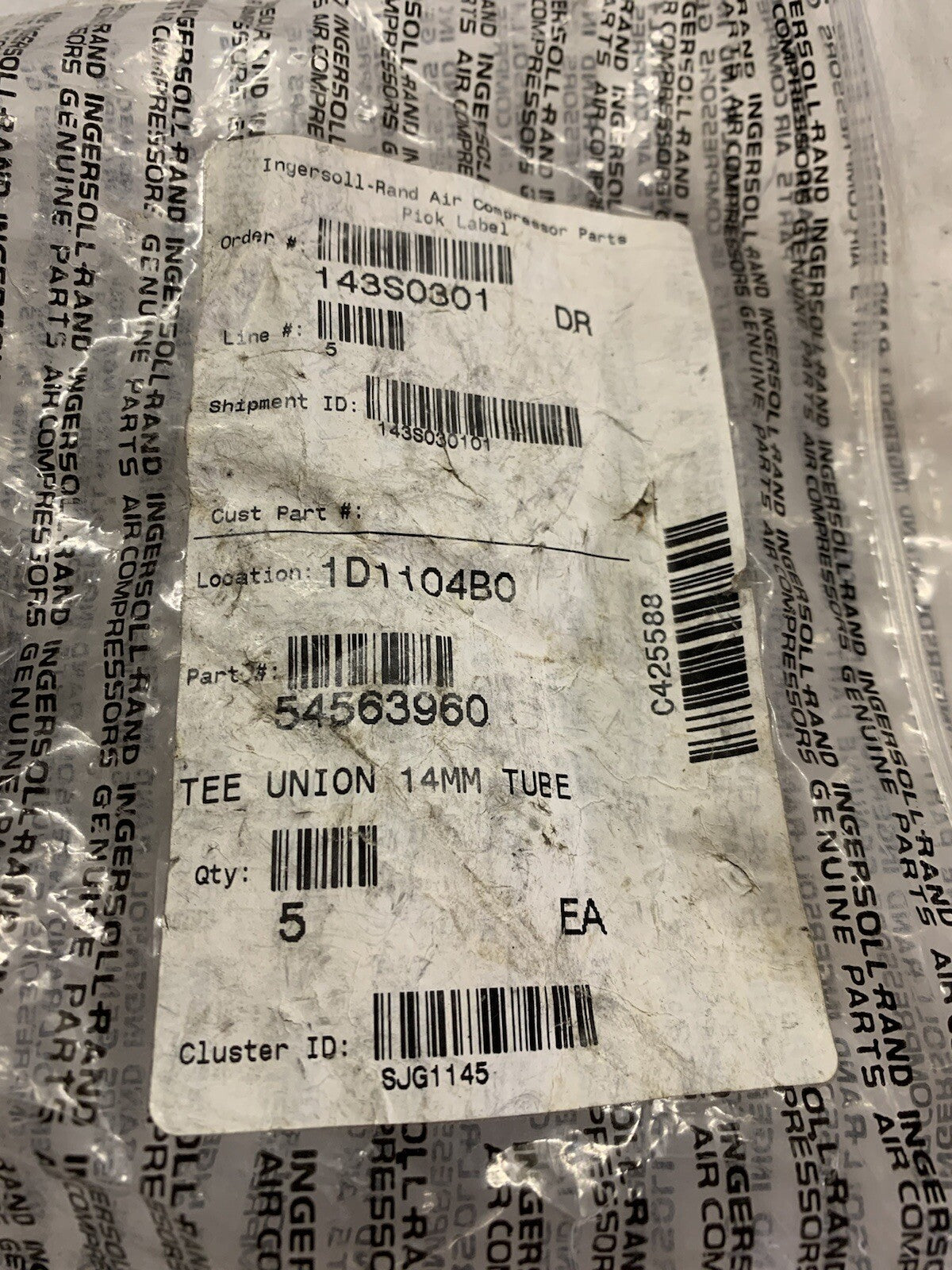 5 Union Tees 14mm Tubes 54563960 (5 Pack) - FREE SHIPPING