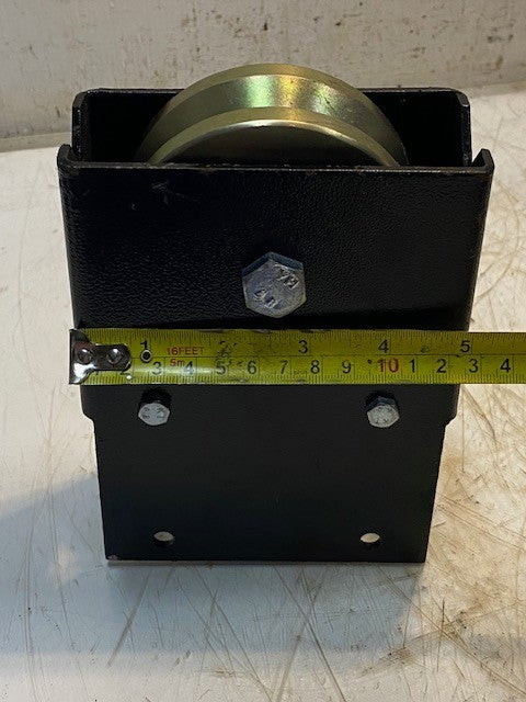 Heavy Duty V-Groove Wheel w/ Preattached Steel Box Mount Assy 7" x 5" x 2-1/4"