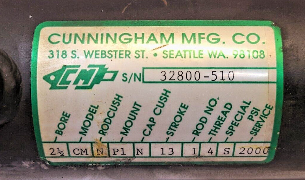 Cunningham Hydraulic Cylinder S/N 32800-510