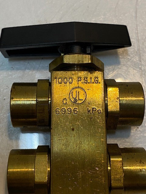 Abco Kantleak Multi-Port Stack Brass Valve Freon 134a, 404a, 410A 1000 PSIG 6996