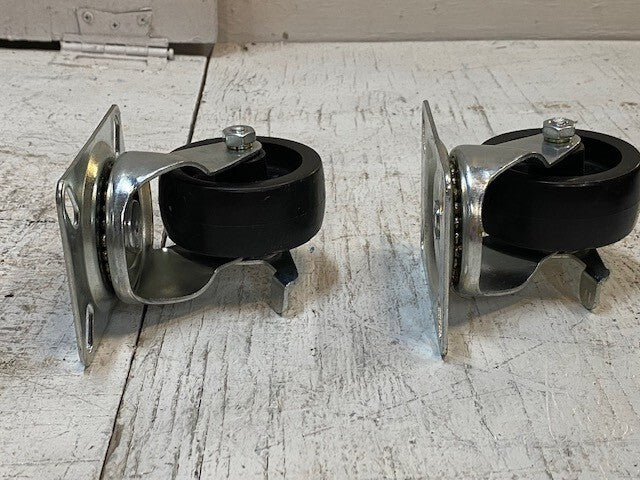 2 Pack of Standard Plate Casters 105mm Base 75mm OD 32mm Treadwidth(2 Quantity)