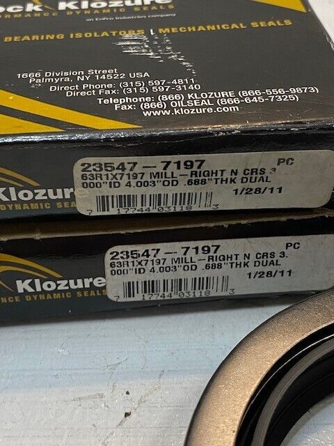 2 Quantity of Garlock Klozure Oil Seals 23547-7197 | 63x7197R-1 (2 Quantity)