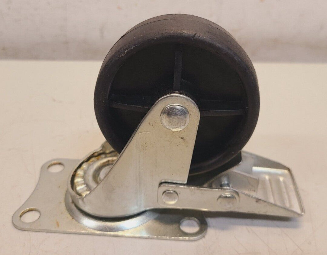 4 Quantity of Heavy Duty Plastic Casters with Brake 3" Diameter (4 Qty)