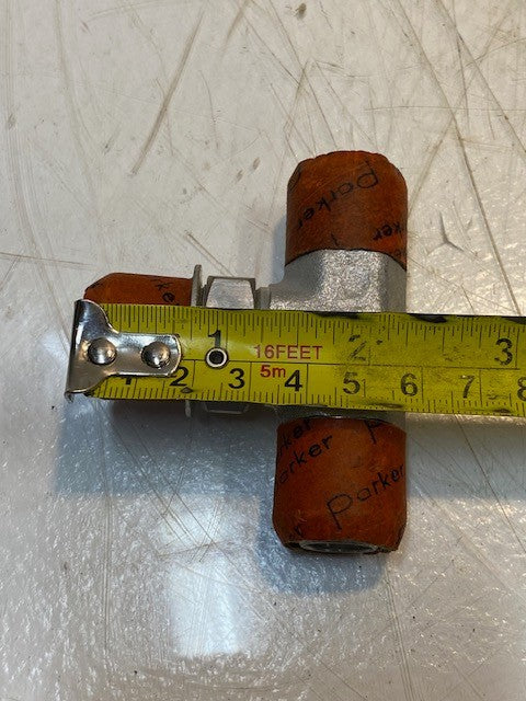 Parker 429334 Hydraulic Hose Line Tee Fitting Connector 22mm Thread 12mm ID