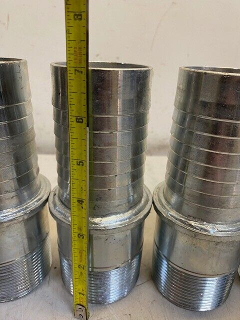 6 Quantity of 7" Plated-Steel Threaded Combination Nipples 7" H 58mm W (6 Qty)