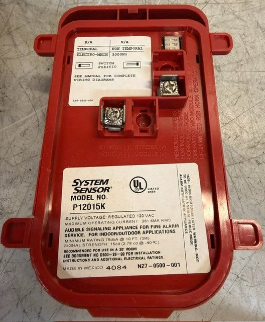System Sensor P12015K SpectrAlert Classic Horn Strobe Wall Mounted Fire Alarm