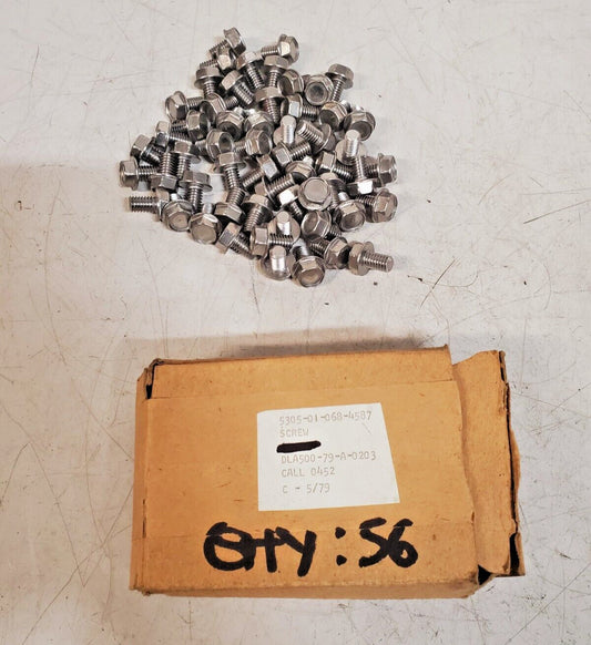 56 Qty. of Special Screws 5305-01-068-4587 | DLA500-79-A-0203 |  C-5/79 (56 Qty)