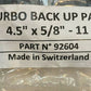 11 Turbo Back Up Pads - 4.5" x 5/8" - 11 / Part No 92604 (SET OF 11)