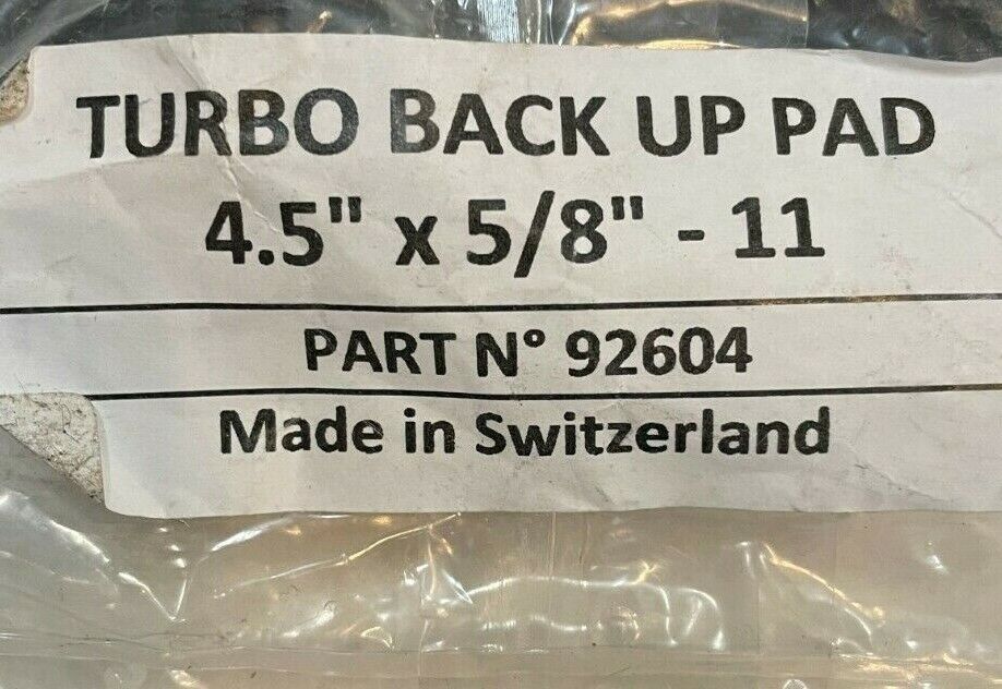 11 Turbo Back Up Pads - 4.5" x 5/8" - 11 / Part No 92604 (SET OF 11)