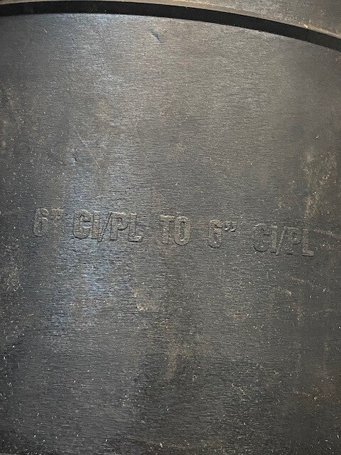 Mission Rubber Reducer Coupling SBCCI BOCA 6" CI/PL to 6" CI/PL, B602, MR56-66