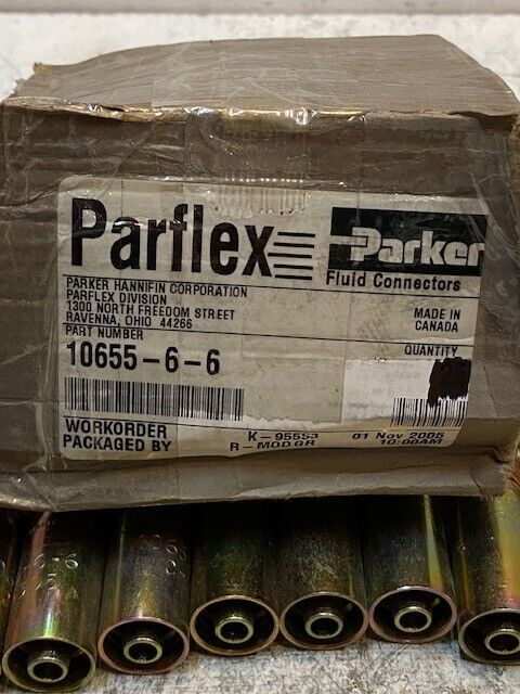 19 Quantity of Parker Parflex Fluid Connectors 10655-6-6 (19 Quantity)