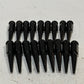 19 Pack of 1x14x1.5 Black 4.5" Metal Spike Lug Nuts (19 Quantity)