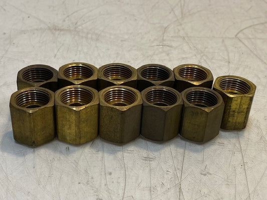 11 Qty of Double Female Hex Nut Connectors 23mm L 17mm Thread 23mm OD (11 Qty)