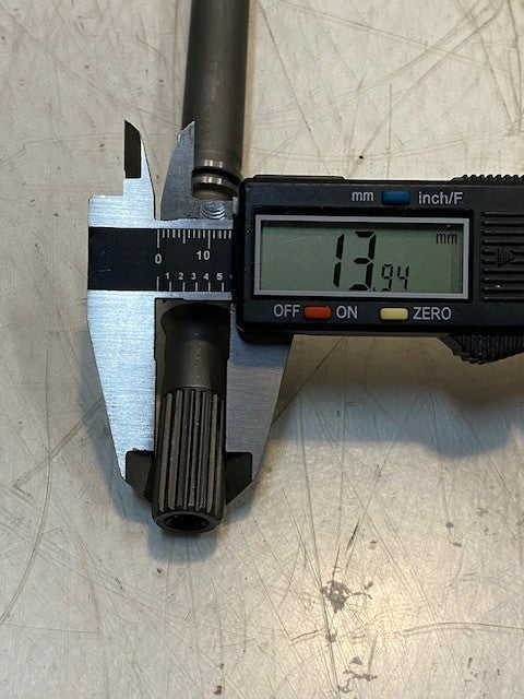 Billet Input Shaft TY1204307-TS 9-3/4" Long 14mm End 15mm Shaft 18mm End 21mm OD