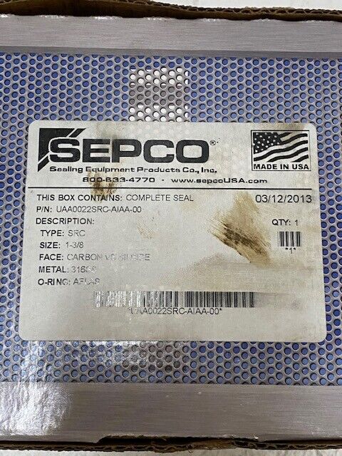 Sepco Mechanical Cartridge Seal 1-3/8 in UAA0022SRC-AIAA-00 | 316SS Metal