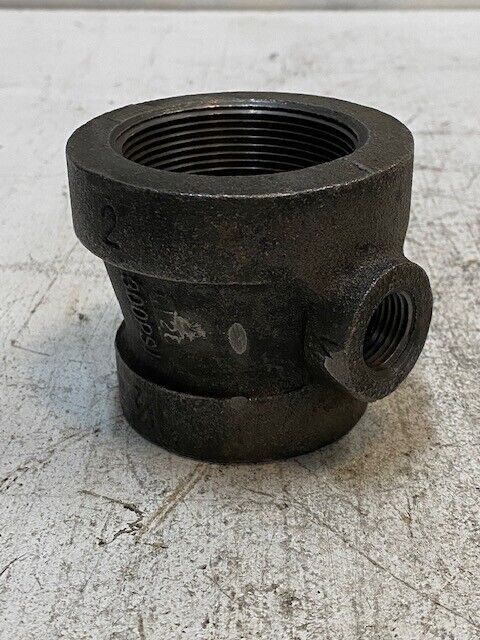 UFF Black Pipe Fitting Reducing Tee Cast Iron 2" x 1-1/2" 300 Psi C128